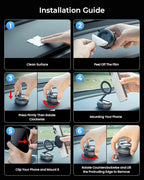 DIMONCOAT 2026 Upgraded Vacuum Magnetic Phone Holders for Your Car【119+LBS Strongest Suction】 for Magsafe Car Mount, 360° Adjustable Car Phone Holder Mount for iPhone 17 Pro Max Samsung Galaxy S26