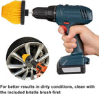 Linkstyle 5PCS Drill Polishing Ball Set, Car Wheel Polisher Sponge Pad Kit with Long Extension Pole & Cleaning Brush, Buffing Ball for 1/4" Hex Drill, Car Rim and Metal Surface Polishing Tool