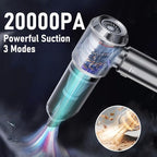 houscly Car Vacuum Portable Cordless 20000PA High Power 4-in-1 Compressed Air Duster & Air Blower & Pump Hand Held Vacuum with Brushless Motor for Car, Home, Office,Camping Ideal Gifts for Men & Women