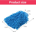 1 Pack 2 Blue Car Wash Mitt Microfiber, Deluxe Scratch Free Microfiber Wash Mitt ,9 Inches X 5.5 Inches Car Washing Care Cleaning Kit.