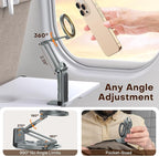 OMOTON TP02 360°Rotating for MagSafe Tripod Mount, Adjustable Aluminum Magnetic Phone Tripod for iPhone 17/16/15/14 Pro Max Air, Foldable Cell Phone Stand Fits Vlog, Gym, Travel Essentials, Gray