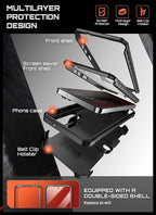 SUPCASE for Samsung Galaxy S26 Ultra Case with Stand, Military-Grade Drop Protection, Compatible with Wireless Charging/MagSafe, Built-in Screen Protector & Front Frame – UB Pro Mag, Black