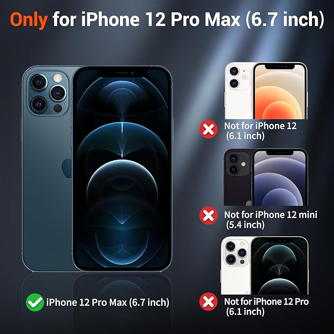 SUPFINE Magnetic for iPhone 12 Pro Max Case with Screen Protector (Compatible with MagSafe) (Military Grade Drop Protection) Translucent Matte Shockproof Phone Cover,Starry Orange