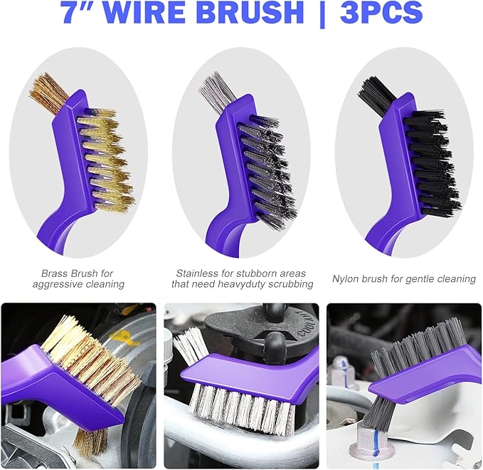 DNA Motoring Car Detailing Brush Cleaning Tools Set with Carry Bag for Auto Interior & Exterior Wheel Dashboard Vent, TOOLS-00279