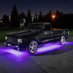 LEDGlow 6pc Purple LED Flexible Truck Slimline Underbody Underglow Accent Neon Lighting Kit - 4 Unique Patterns - Water Resistant, Low Profile Light Tubes - for Midsize & Full Size Trucks