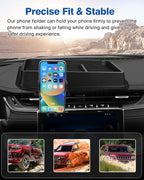 Autorder Phone Holder Mount for Jeep Grand Cherokee 2022 2023 2024 2025/Grand Cherokee L 2021 2022 2023 Center Console Dashboard Organizer with Phone Stand with Anti-Slip Mat