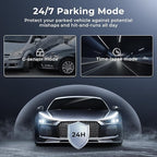 Dash Cam Front and Rear, 4K+2.5K+1080P with 170° Fisheye Lens, Full HD Dash Camera for Cars, 5GHz WiFi, IR Night Vision, WDR, 64GB Card Included, 24/7 Parking Mode, G-Sensor & Loop Recording（D7）