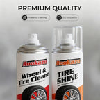 Wheel & Tire Cleaning Kit - 2 Pack 14 oz Bottles,Car Wheel Cleaner Tire Cleaner Spray Brake Dust Remover for Aluminum Chrome Rims Tire Shine Applicator Wet Tire Dressing Tire Wax