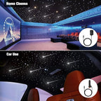 CHINLY Meteor 16W 550pcs 0.03in 13.1ft Car Use Bluetooth RGBW LED Fiber Optic APP/Remote Music Mode Headliner Light Kit+ Shooting Star kit +Adapter+Cigarette Lighter(Non-Twinkle)