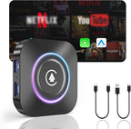 Magic Box 2026 Wireless CarPlay Adapter, AI Box Android Auto Supports Strea-ming Video for TikTok/YouTube, USB for Offline Media, Screen Mirroring Car Adapter for Factory Wired Car Play
