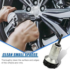 Wheel Hub Resurfacing Kit, Car Wheel Hub Rust Removal Tool Brake Hub Cleaning Kit for Lug Studs and Rotors, Inner Rim Cleaner Tool Fits Power Drill or 1/2" Impact Driven Wrenches (Silver)