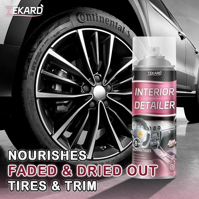 Car Interior Cleaner, Leather Cleaner, 15 oz. Large-Capacity Interior Detailer in Iron Can, Wheel Cleaner, Suitable for Cleaning Rubber, Plastic, and Leather Surfaces Inside Vehicles (3 Bottle)