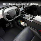 Cyber Truck Center Console Organizer 2023–2026, Double-Layer Lower Tray Storage Box System, Custom Fit Interior Cyber Truck Accessories