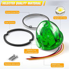 BJZ 2Pcs Green Watermelon LED Strobe+Constant Marker Lights Dual Function Watermelon-Shaped Side Marker Clearance Tail Top Cap Roof Lights for Trailer Truck Semi-Trailer Heavy-Duty Truck Bus Van