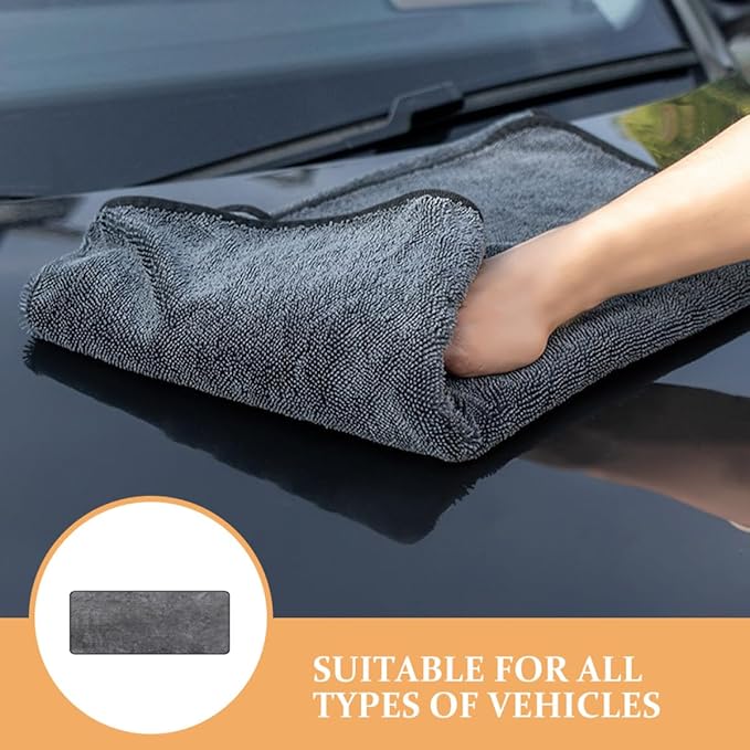 PRETYZOOM Car Wash Towel Microfiber Cleaning Cloth 60x160cm Thickened Large Absorbent Car Drying Towel Multipurpose