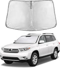 EcoNour Windshield Sunshade Compatible for Toyota Highlander 2008-2011 2012 2013, Sun Visor for Front Windshield & Window Sun Shade Cover, UV Heat Blocker & Protector, Car Accessories