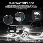 20 Pods Alloy Pure White LED Rock Light for Trucks Trailer Off Road RV Semi Trucks Van, IP68 Waterproof Aluminum Bright White Neon Underglow Light with Wiring Harness 6500K Metal Fender Lights