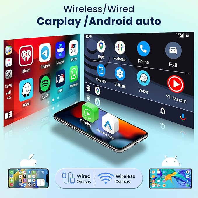 [6G+128G 8-Core] 10.1 Inch Double DIN Android 15 Car Stereo with Wireless CarPlay & Android Auto, HD Touchscreen Dash Kit with GPS WiFi FM/RDS BT5.0 32EQ DSP 59UI SWC Free Backup Camera