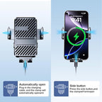 3 in 1 Wireless Car Charger, Phone Holders for Your Car 15W Fast Charging Auto Clamping, Car Phone Mount for iPhone 17 16 15 14 13 Mini Pro Max XR, Samsung Galaxy S25 Ultra S24 S23 S22 S21