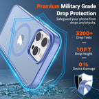 SUPFINE Magnetic for iPhone 12 Pro Max Case (Compatible with MagSafe) (Military Grade Drop Protection) Slim Translucent Matte Shockproof with Anti-Fingerprint Phone Case,Blue Purple