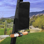 Desert Fox Golf Phone Caddy + Cigar Holder – Adjustable Golf Cart Phone Mount with Secure Cigar Clip – Hands-Free GPS & Golf App Access – Fits All Phones & Cigars (Black)