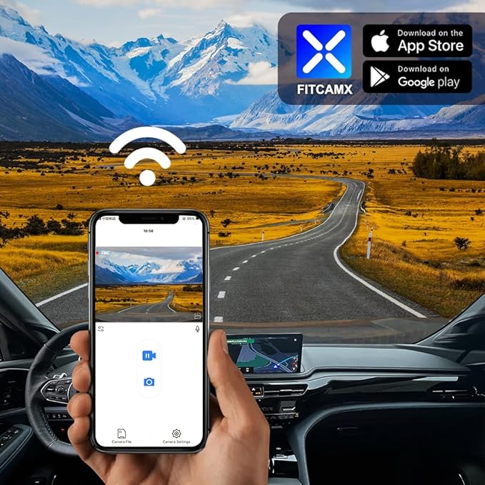 Fitcamx 4K Dash Cam Suitable for Acura MDX 2025-2026 & Type S (HD2-D4600), OEM Factory Look, 2160P UHD Video, Built-in WiFi & APP, Loop Recording, Collision Detection, Easy to Install, 64GB Card