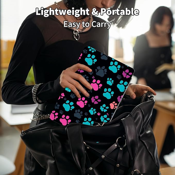 Case for 7" Kindle Paperwhite 12th Generation 2024 & Kindle Colorsoft Signature Edition 2024,360 Degree Rotating Swivel Leather Stand Folio Cover with Auto Wake/Sleep,Green Pink Footprint