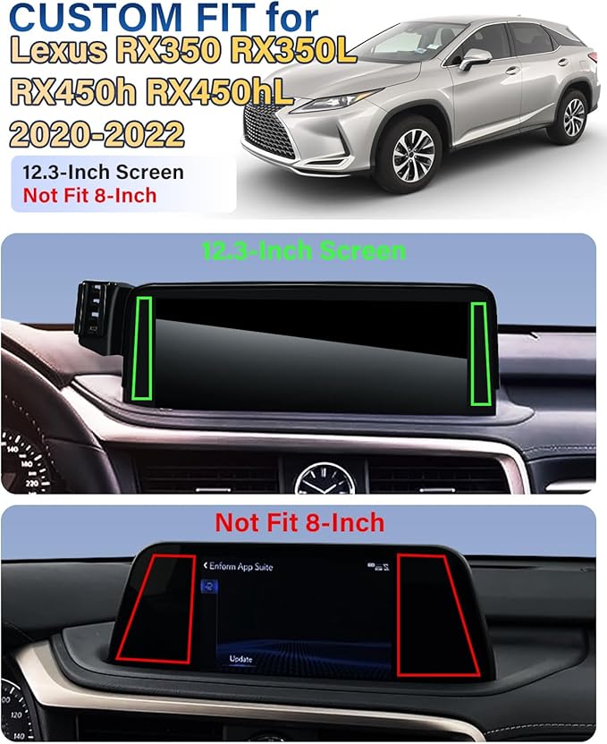 SKYLOTEC Phone Mount for Lexus RX350 RX350L RX450h RX450hL 2020 2021 2022 Accessories 12.3-Inch Screen Fixed Clip, Automobile Cradles Car Phone Holder, Cell Phone Base Not Block Air Vent
