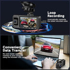 Dash Cam 3 Channel Front and Rear and Inside, 4K UHD 360 Dash Camera for Cars with 64GB Card, Car Cameras Dash Cam with, 5GHz WiFi, G-Sensor, Loop Recording, 24H Parking Monitor, Night Vision