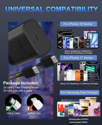 30W USB C Phone 15 Charger Fast Charging Block for iPhone 15/15 Pro Max/15 Pro/15 Plus/Samsung Galaxy S23 Ultra/S23/S23+/S22/S22 Ultra/S22+/S21 Ultra/S20 Ultra/Note 20 & 6.6Ft USB C Charger Cable