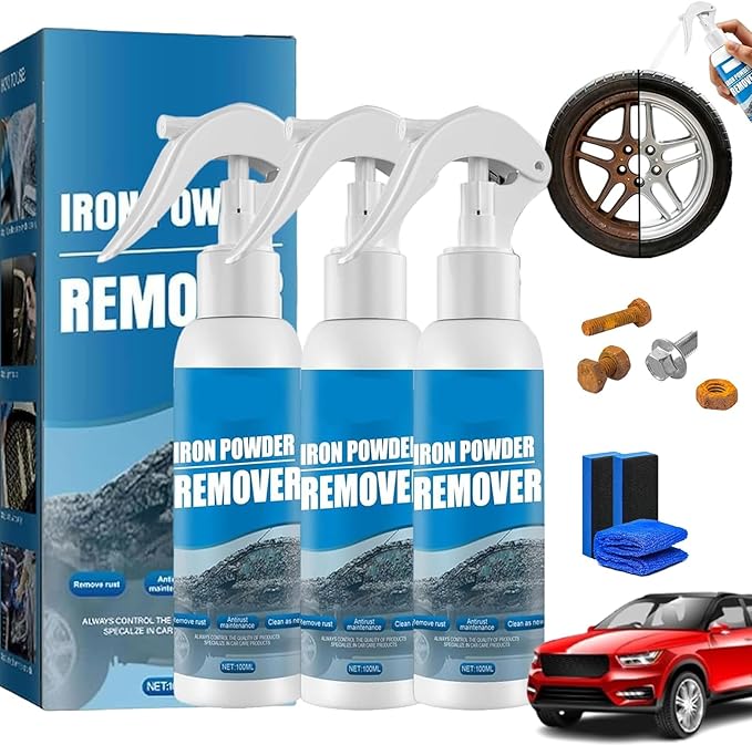 Iron Power Remover, Multi-Functional Quick-Acting Rust Removal Spray, Portable & Effective Car Rust Remover, for Vehicles, Tools, Metal, Chains (300ML)