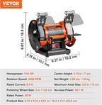 VEVOR Bench Buffer Polisher, Bench Buffer Grinder Polishing & Buffing Machine for Metal/Jewelry/Wood/Jade/Plastic/Silver DIY, with Wool/Abrasive Fiber Wheel/Grinding Wheel,100pcs Tools, 3590RPM