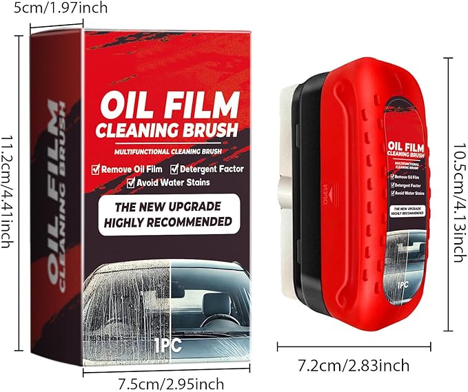 2 Pack Automotive Oil Film Cleaning Brush for Windshield, Car Glass Oil Film Remover with Hydrophobic Coating, Rain Repellent Windshield Cleaner Tool Improves Driving Visibility