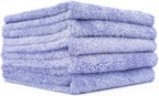 The Rag Company - Eagle Edgeless 350 (5-Pack) Professional Korean 70/30 Blend Super Plush Microfiber Detailing Towels, 350GSM, 16in x 16in, Lavender