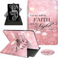 Case for 6" Kindle (11th Generation-2024/2022 Release),360 Degree Rotating Swivel PU Leather Stand Flip Folio Cover with Auto Wake/Sleep for Kindle 11th Generation 2024,Pink Glitter