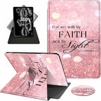 Case for 6" Kindle (11th Generation-2024/2022 Release),360 Degree Rotating Swivel PU Leather Stand Flip Folio Cover with Auto Wake/Sleep for Kindle 11th Generation 2024,Pink Glitter
