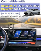 PZK Car Phone Mount for BMW X5 X6 2024 2025 2026 & BMW X7 2023-2026 Accessories Custom 14.9-inch Screen 360° Rotation Compatible with MagSafe Car Phone Holder with Storage Box Not Affect Air Vent