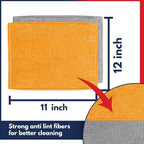 USANOOKS Microfiber Cleaning Cloth - 8 Pcs 12"x11" - High Performance - 1200 Washes, Ultra Absorbent Towels Weave Grime & Liquid for Streak-Free Mirror (Pack of 8)