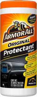Armor All Original Protectant Wipes , Disposable Car Cleaning Wipes Renews and Revitalizes Automotive Interiors, 25 count