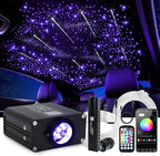 16W Car Home Starlight Headliner Kit, Twinkle & Sound Activate RGBW Fiber Optic Lights with APP & Remote Control, Shooting Star Lights for Ceiling Decoration, 500 pcs 9.8ft