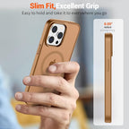 SUPFINE Magnetic for iPhone 13 Pro Max Case (Compatible with MagSafe) (Military Grade Drop Protection) Slim Translucent Matte Shockproof with Anti-Fingerprint Phone Case,Brown