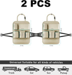 GMQ Backseat Car Organizer with Touch Screen,Protectors Kick Mats Travel Accessories for Kids,Multifunctional Seat Back Organizer Car Travel Organizer Accessories (Beige, 2PCS)
