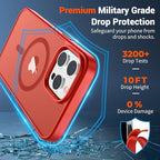 SUPFINE Magnetic for iPhone 14 Pro Max Case (Compatible with MagSafe) (Military Grade Drop Protection) Slim Translucent Matte Shockproof with Anti-Fingerprint Phone Case,Red