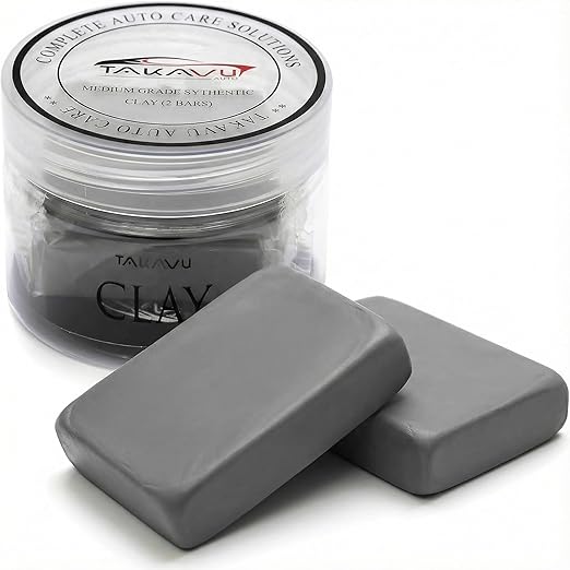 Car Clay Bars Auto Detailing 2 Pack 100g by TAKAVU, Premium Medium Grade Material, Auto Detailing Magic Clay Bar Cleaner for Cleaning Cars, RV, Boats and Bus (Grey)