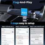 MMB Wireless Android Auto Adapter, 5.8GHZ WiFi, 5.3 Bluetooth, 3-5s Auto Connect, USB-C/USB-A/,Stable Control & No Delay, Compatible with Android 10+ Supports Car Original Control