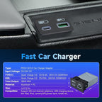 185W Fast Car Charger USB c Dual Port Adapter Center Console Socket for Toyota Camry (Flat USB (120W)+Type-C (65W))