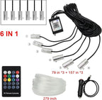 6 in 1 LED Car Strip Lights, Car Interior Lights with 276 inches Fiber Optic, Remote and APP Control, 16 Million Colors RGB Ambient Lighting Kits, Music Neon Light Accessories for Car Inside