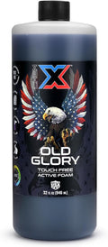 Chem-X Old Glory: Touch-Free Active Foam Vehicle Wash, High-Clinging Foam Removes Road Film, Grease, Salt, and Bugs, High pH Soap for Trucks Cars and Equipment -32oz