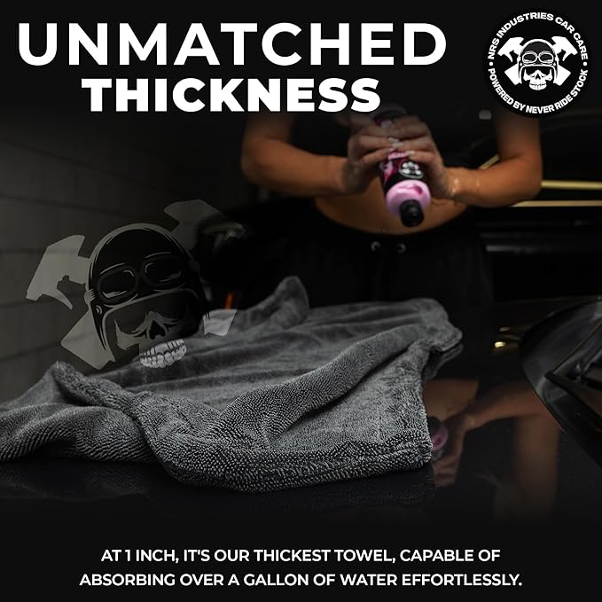 Professional Extra Large Microfiber Car Drying Towel | 1200 GSM Ultra-Absorbent | 24"x36" Detailing Cloth | Cars, Trucks & SUVs | Safe on Wax, Glass & Ceramic Finishes