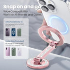 Pikabo Magnetic Phone Holder for Car Dashboard Phone Mount Holder Compatible with iPhone 17 Pro Max 16 15 14 13 12 MagSafe Accessories. (Glitter Pink)